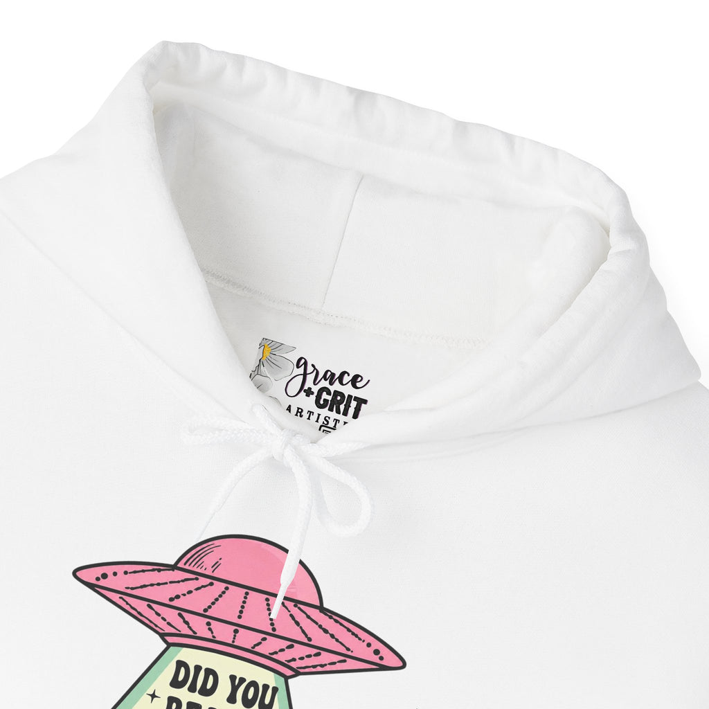 Alien UFO Hoodie — "Did You Really Beam Me Up?" Cute Retro Graphic Sweatshirt