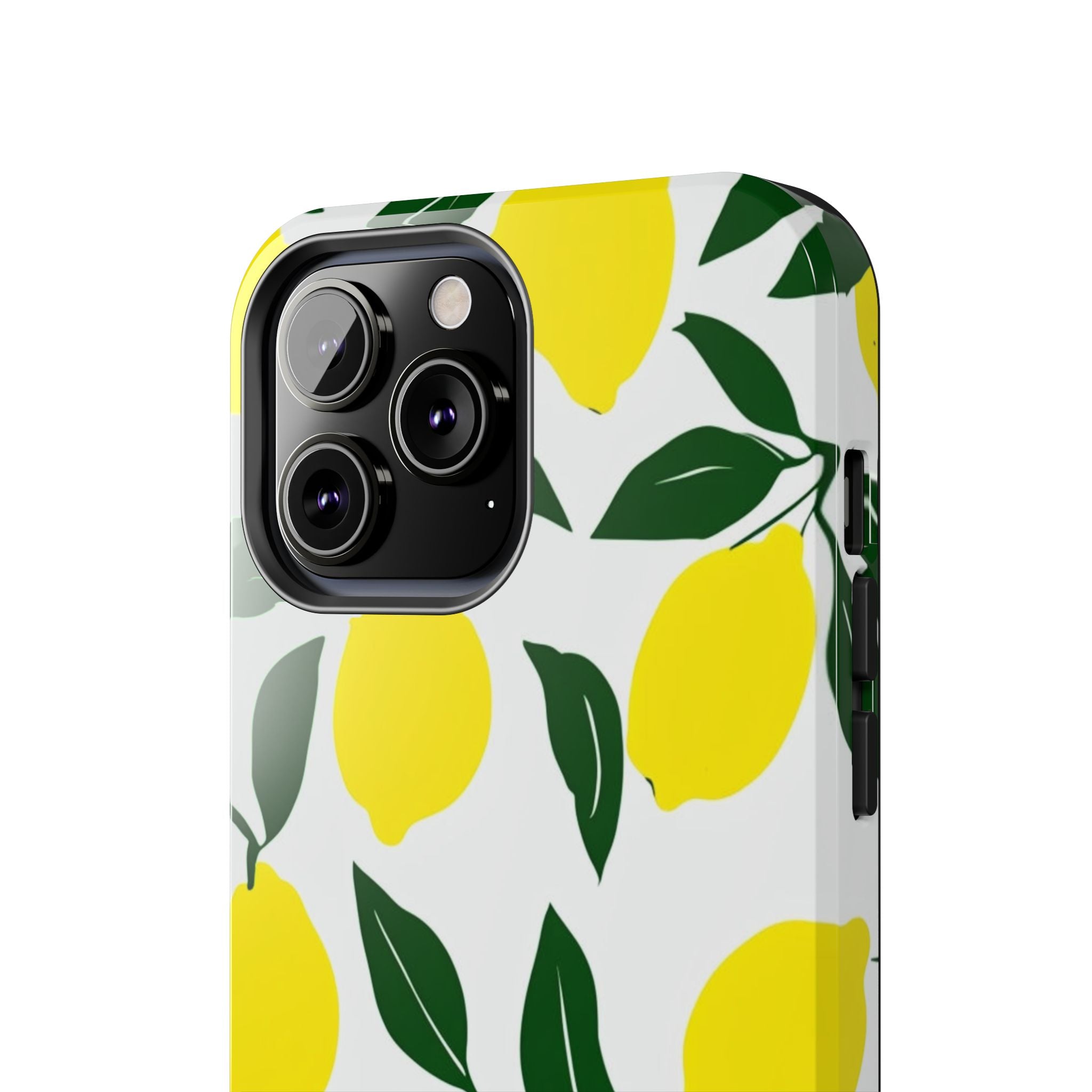 Lemon Pattern Tough Phone Case — Bright Citrus Protective Phone Cover