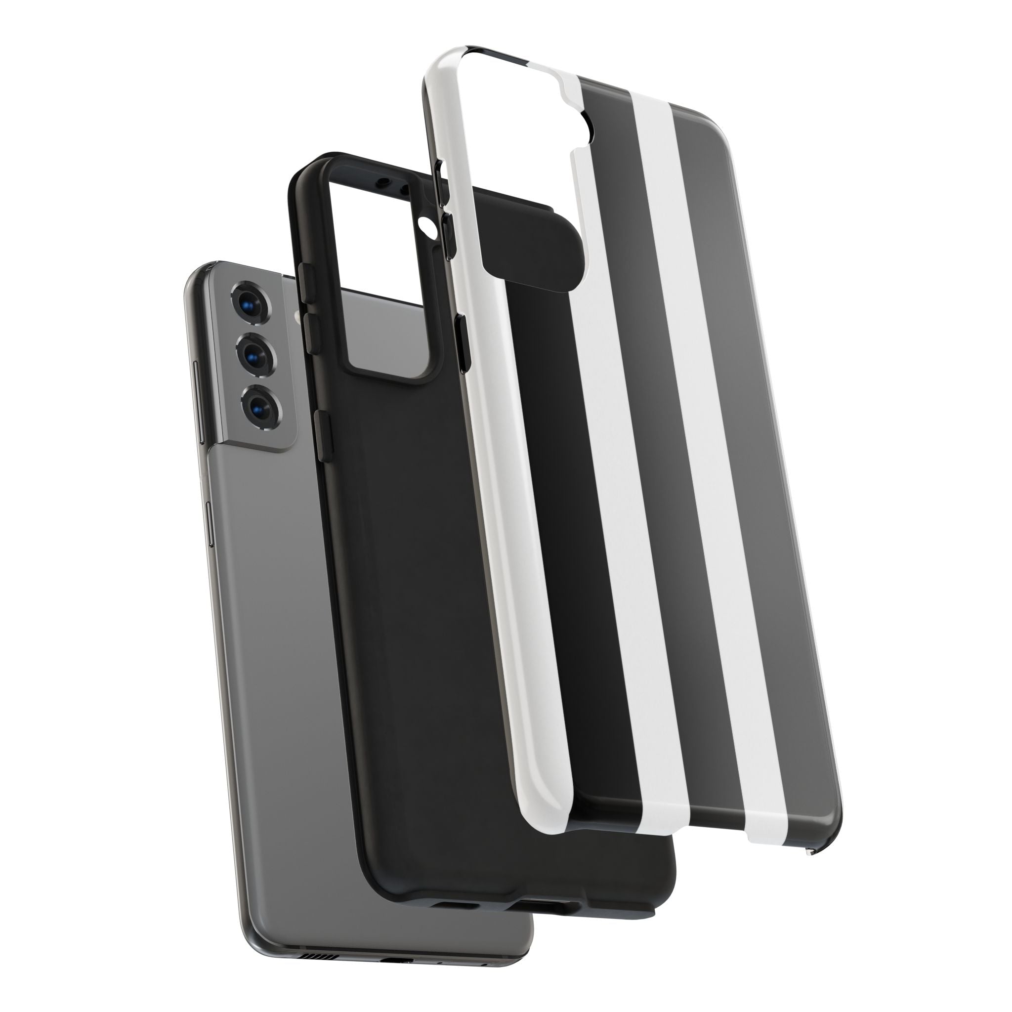 Black & White Bold Stripe Phone Case — Tough Protective Cover