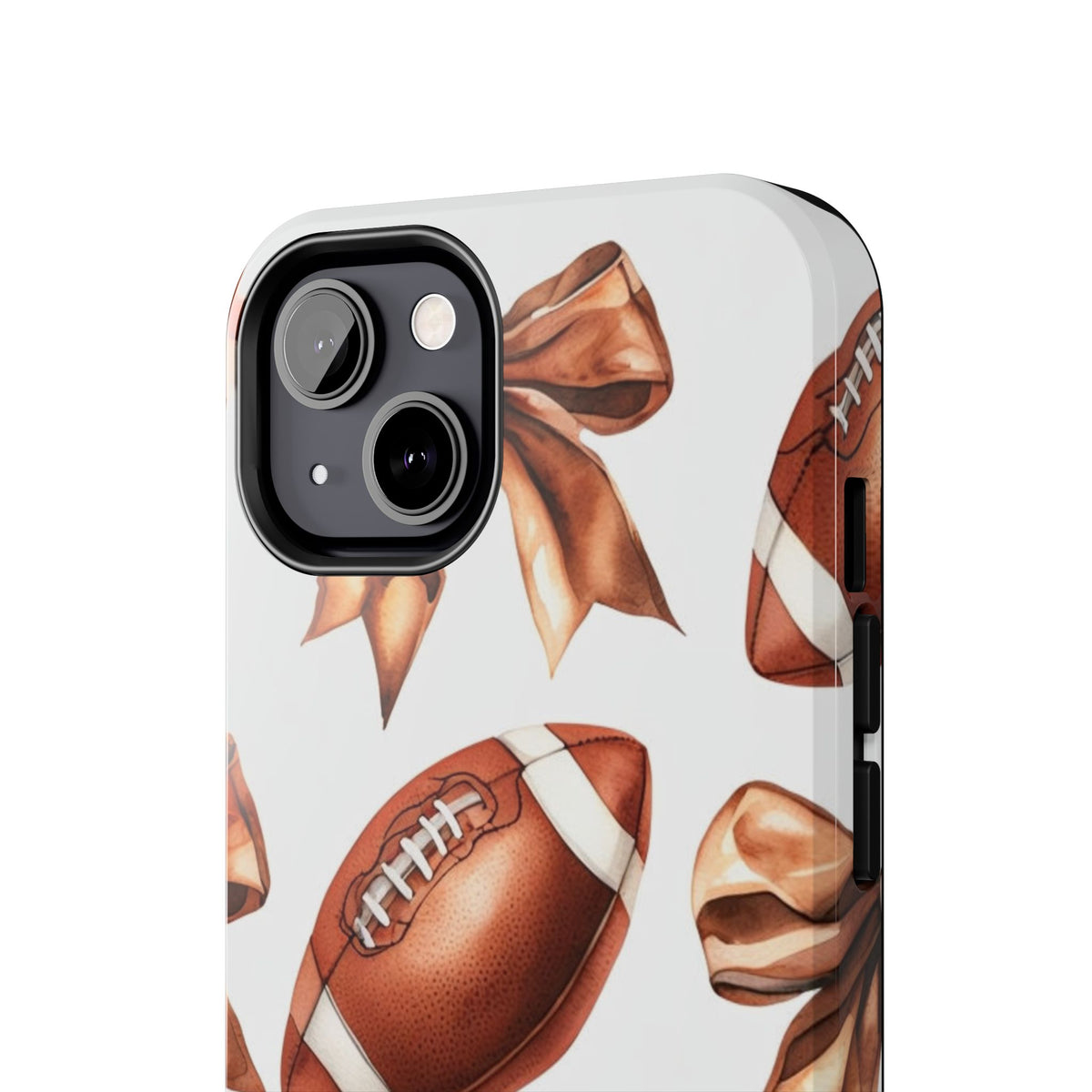 Tough Phone Case – Football & Bow Pattern