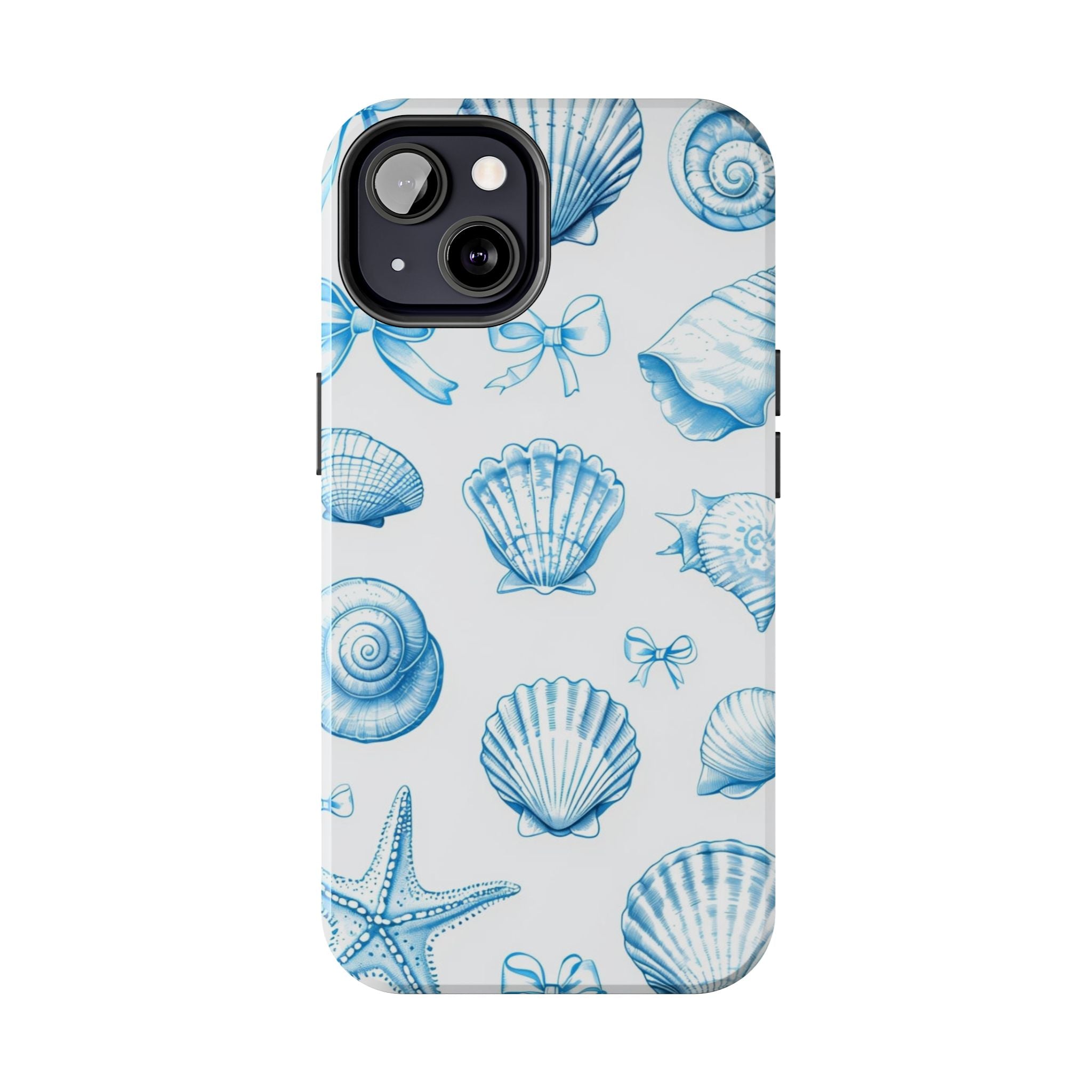 Seashell Blue Tough Phone Case – Coastal Shell Pattern Protective Cover