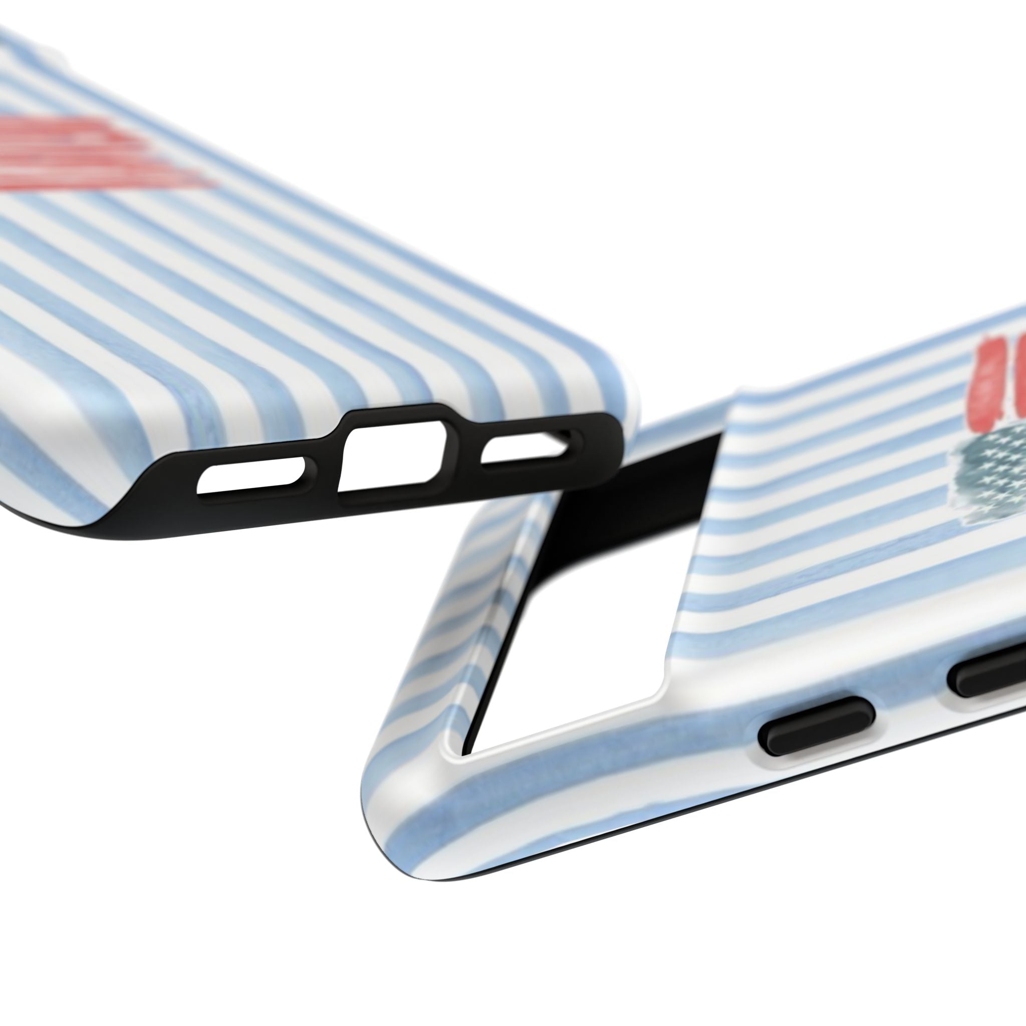American Flag Watercolor Phone Case - Blue Stripe Tough Case