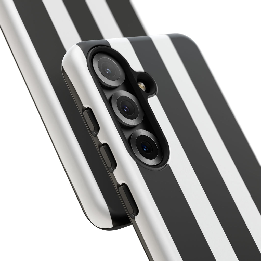 Black & White Vertical Stripe Phone Case — Tough Protective iPhone Cover