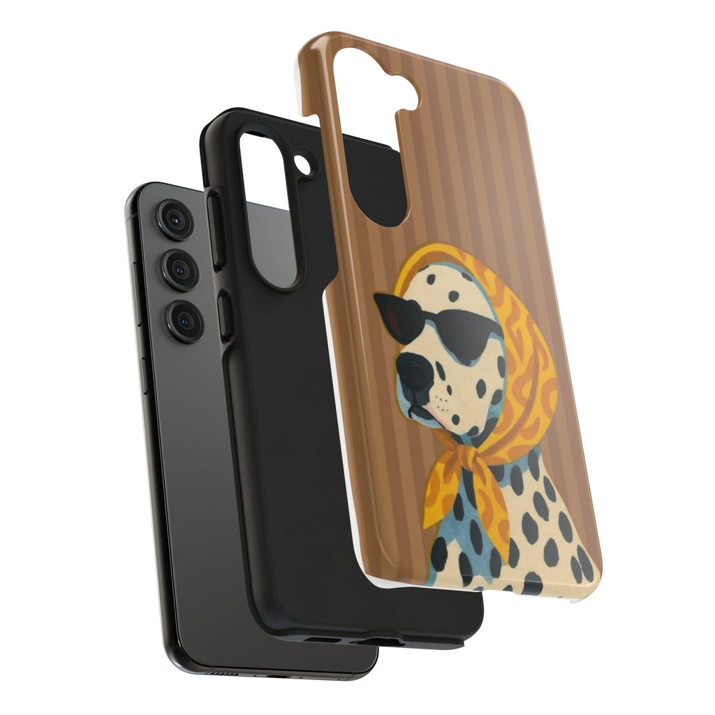 Dalmatian in Scarf Tough Phone Case — Retro Dog Print Protective Cover