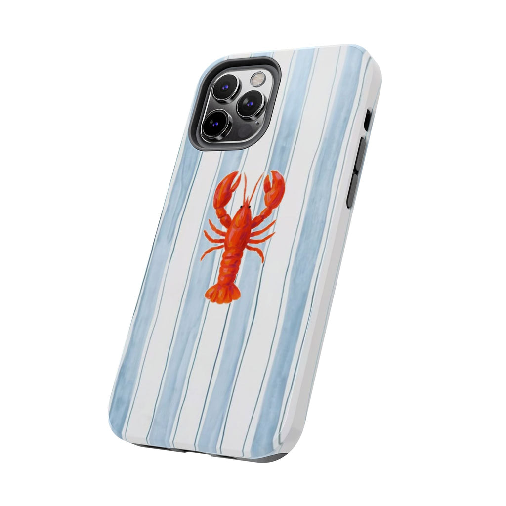 Lobster Stripe Tough Phone Case — Coastal Nautical Protective Cover