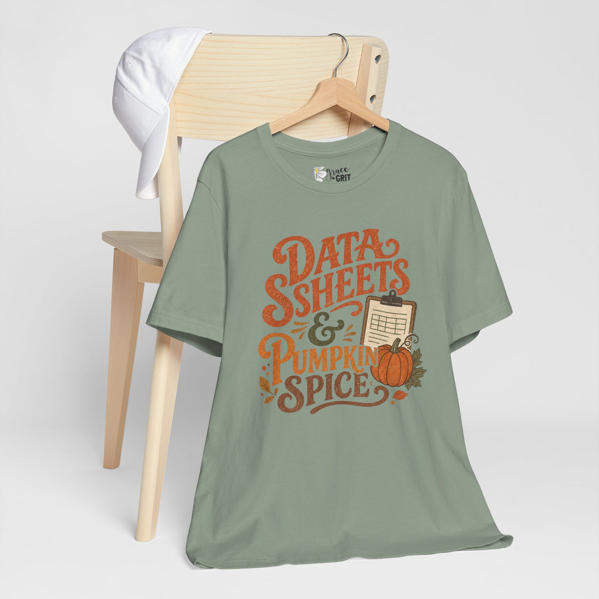 Tee — "Data Sheets & Pumpkin Spice" Fall Graphic Tee for Data Lovers