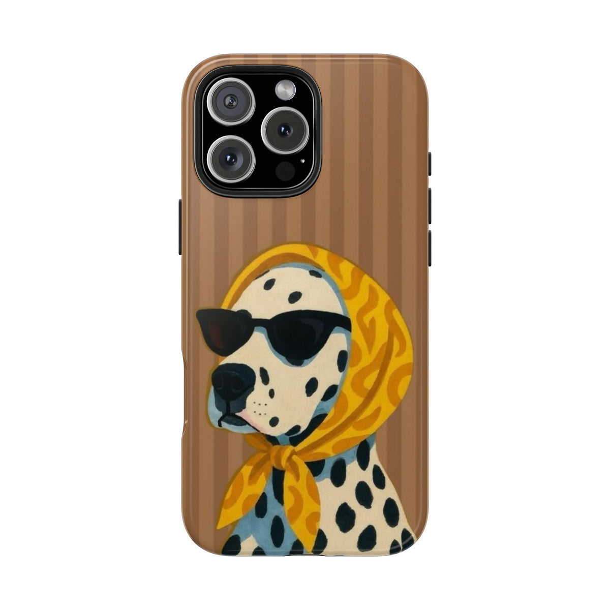 Dalmatian in Scarf Tough Phone Case — Retro Dog Print Protective Cover