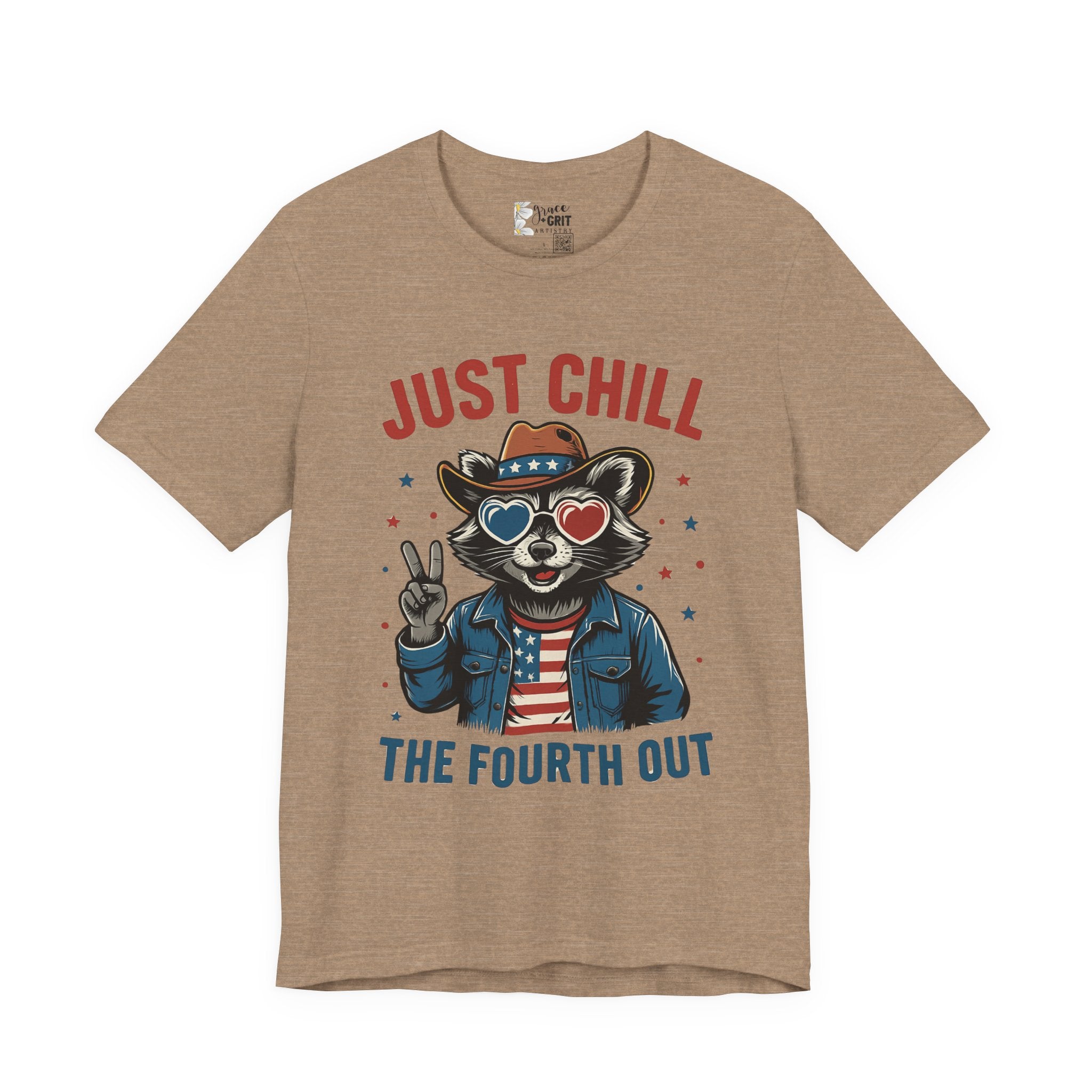 Just Chill The Fourth Out Tee — Patriotic Raccoon 4th of July T-Shirt
