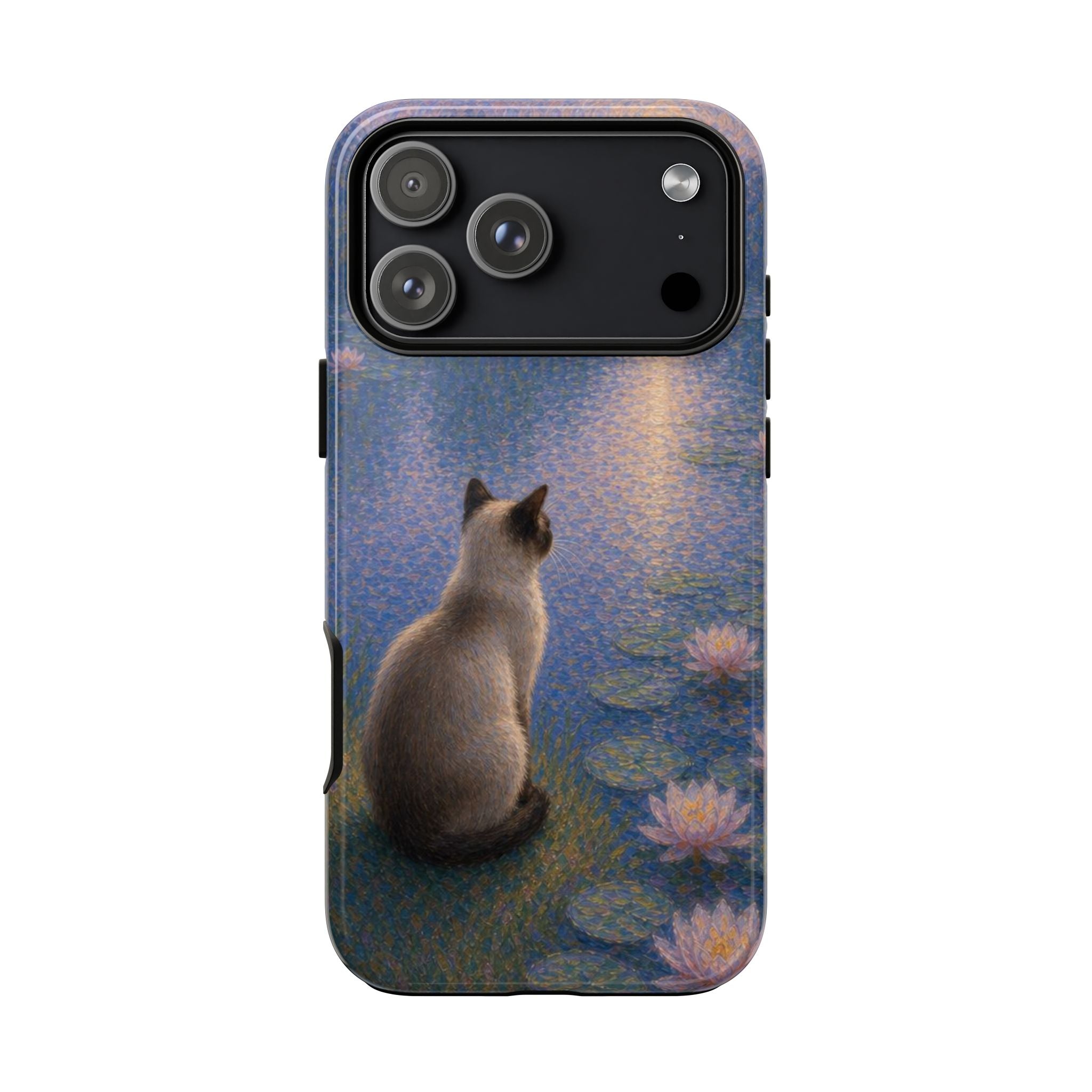 Cat Moonlight Phone Case — Serene Siamese by Lily Pond