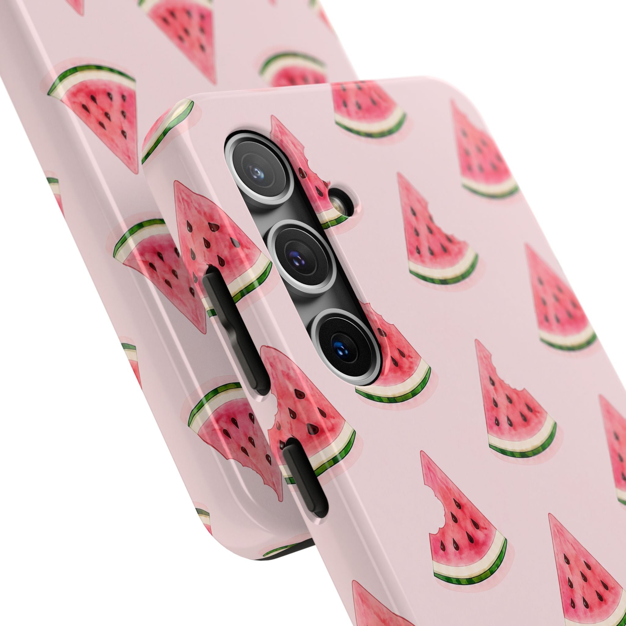 Watermelon Slice Tough Phone Case — Pink Fruit Pattern, Summer Phone Cover