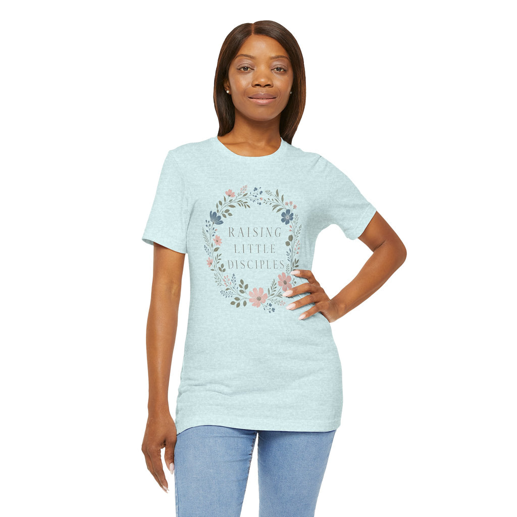 T-Shirt — "Raising Little Disciples" Floral Kids Ministry Tee