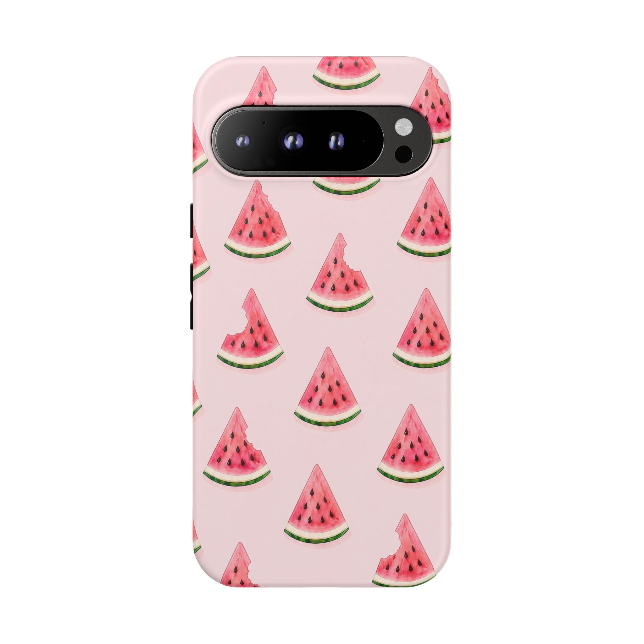 Watermelon Pattern Tough Phone Case — Pink Fruit Slice Protective Case