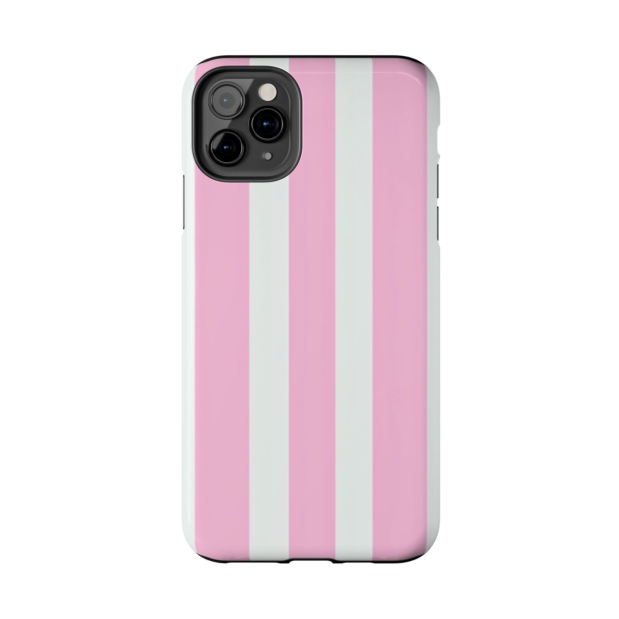 Pink & White Stripe Tough Phone Case — Protective Stripe iPhone Cover