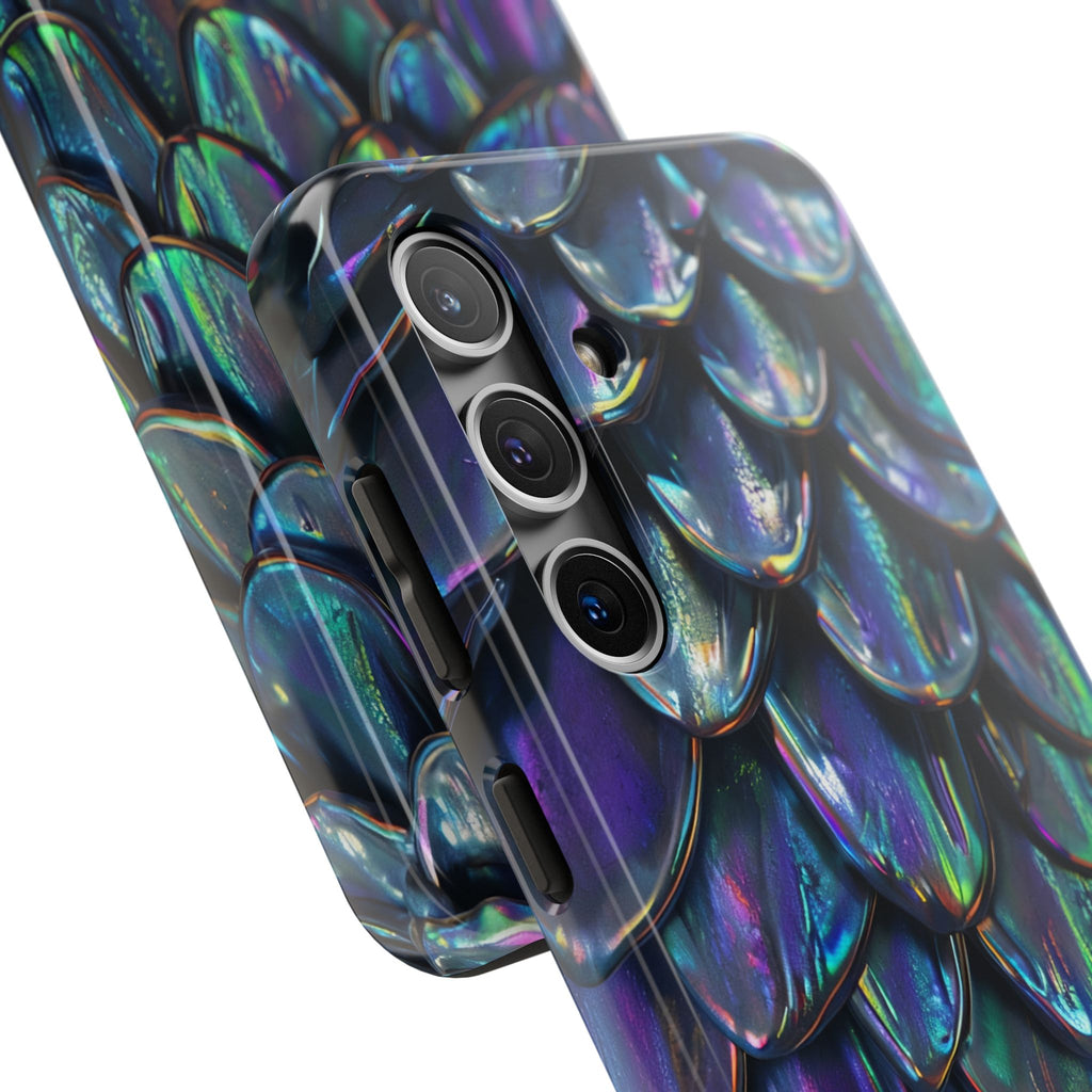 Holographic Mermaid Scale Tough Phone Case — Iridescent Protective Phone Cover