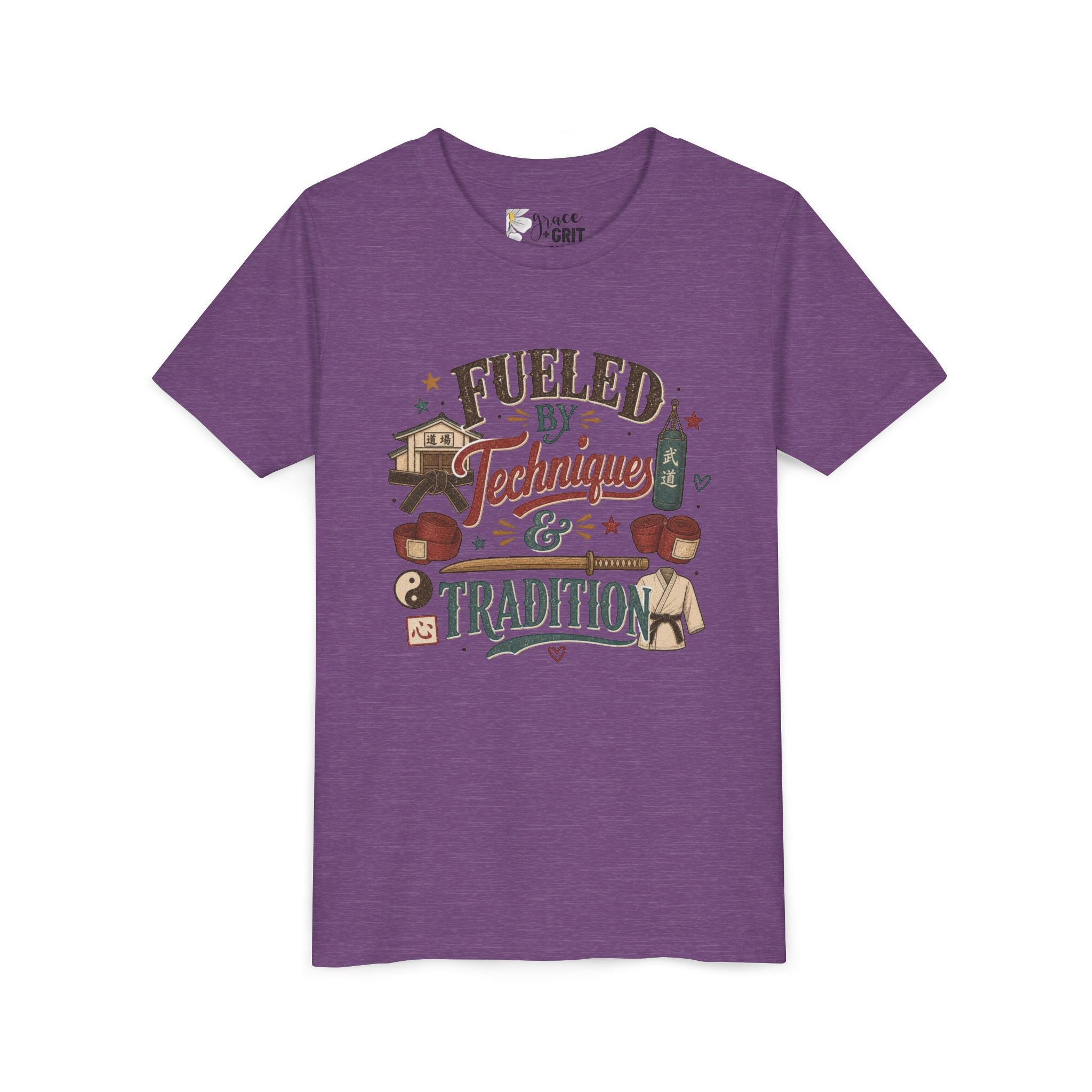 Fueled by Techniques & Tradition Youth Tee | Martial Arts Karate Graphic Shirt