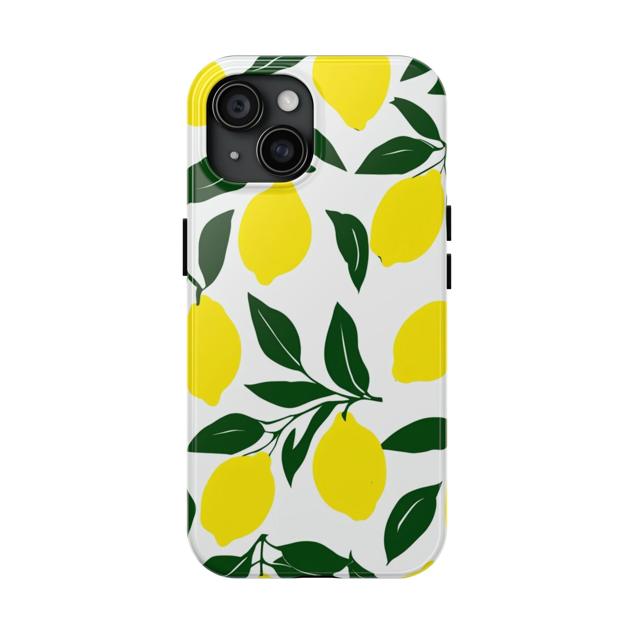 Lemon Pattern Tough Phone Case — Bright Citrus Protective Phone Cover