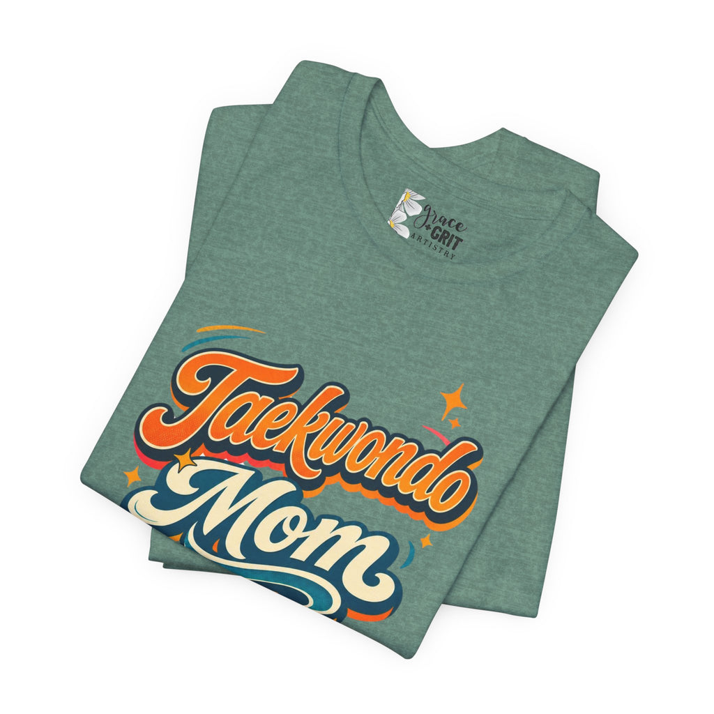 Taekwondo Mom T-Shirt | Retro Script Martial Arts Mom Tee