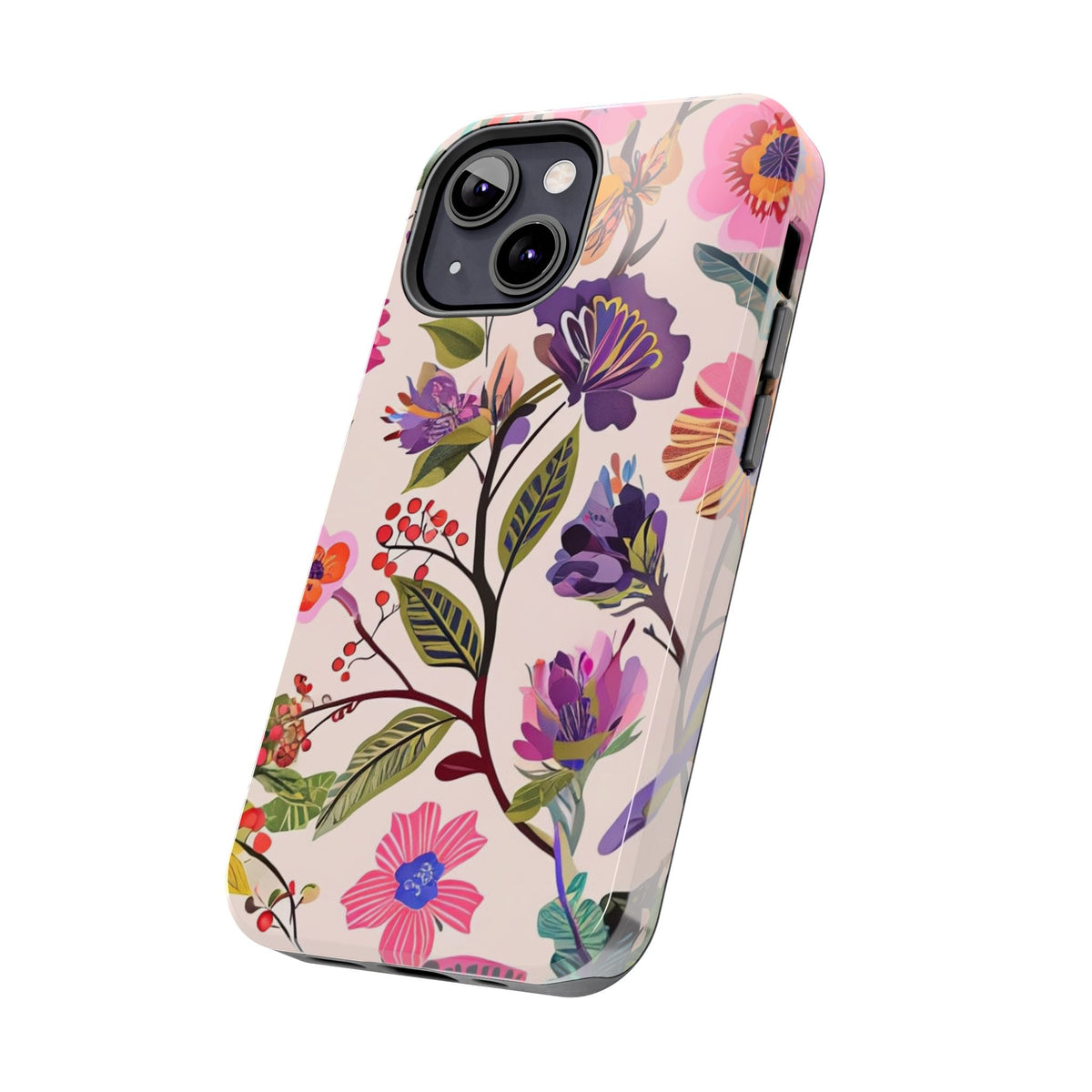 Floral Tough Phone Case – Colorful Botanical Flower Design