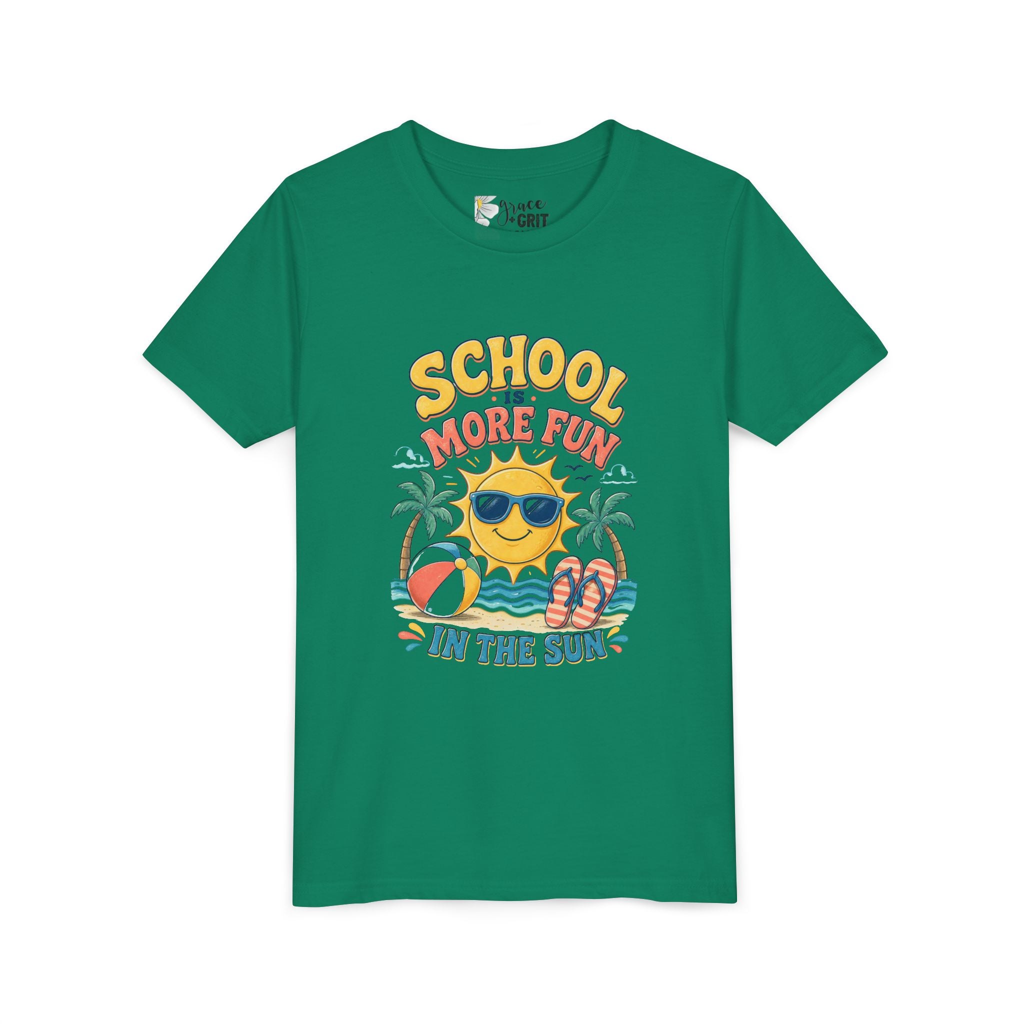 Youth Tee — "School Is More Fun in the Sun" Summer Vacation Shirt