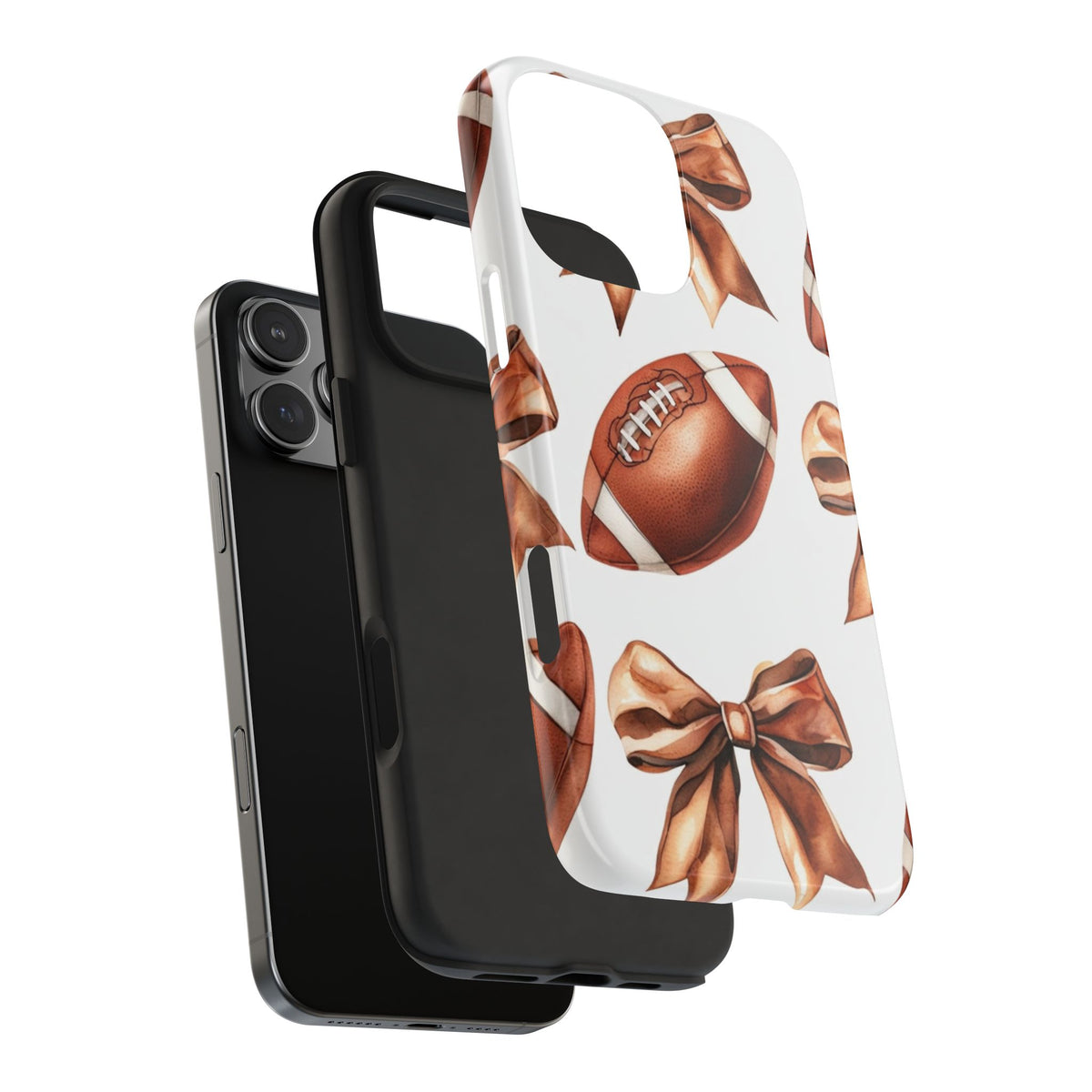 Tough Phone Case – Football & Bow Pattern