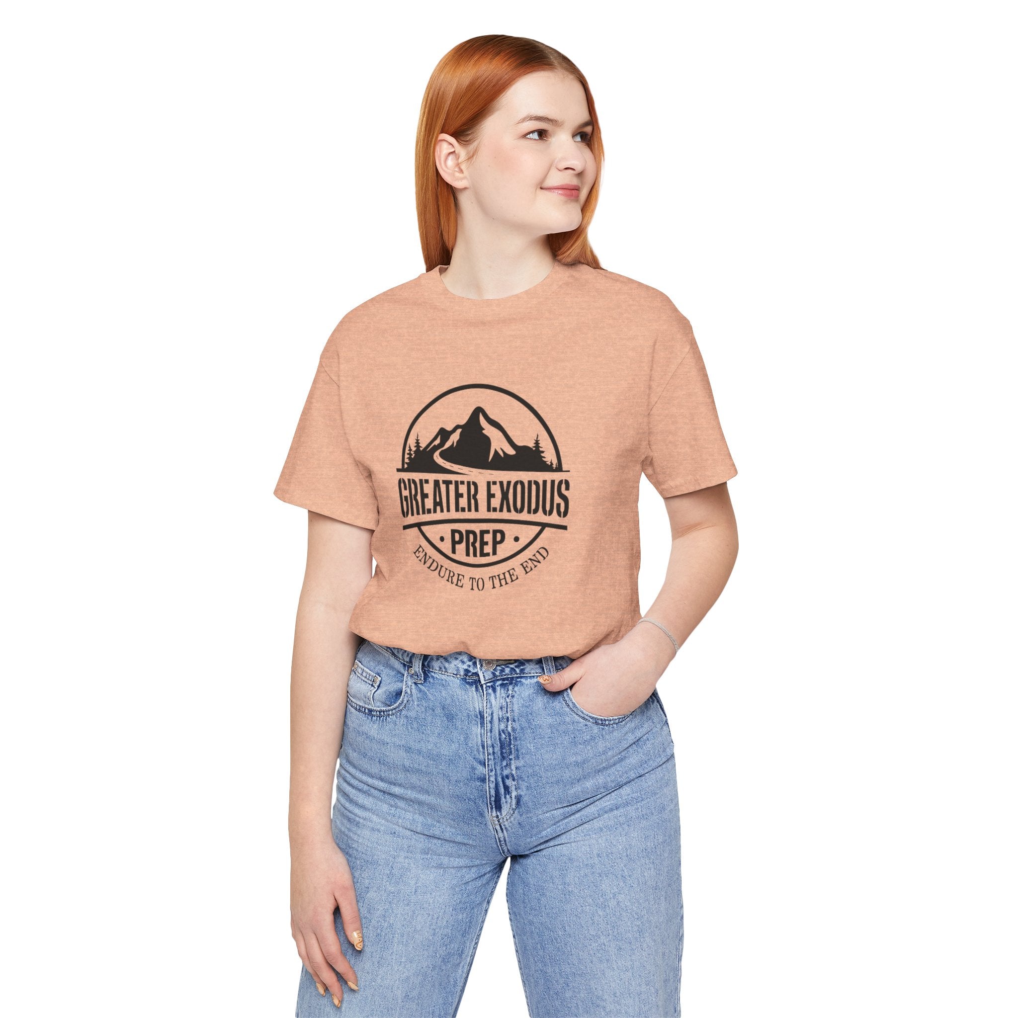 Greater Exodus Prep T-Shirt — Mountain Logo “Endure to the End” Adventure Tee