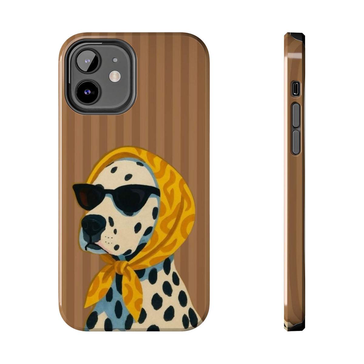 Dalmatian in Scarf Tough Phone Case — Retro Dog Print Protective Cover