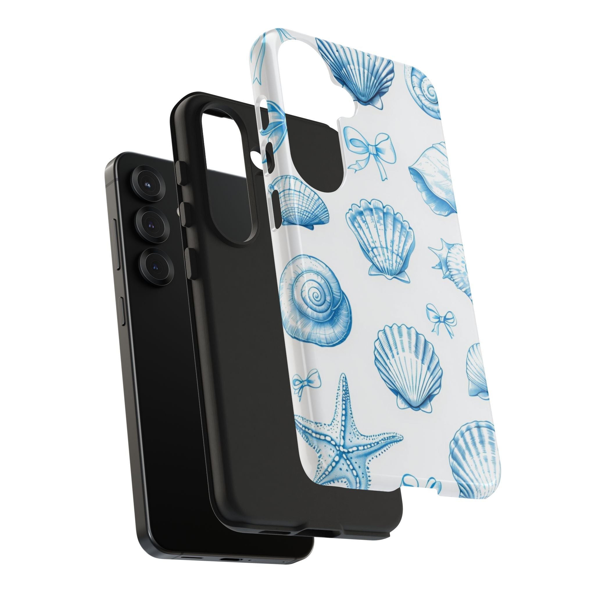 Seashell Blue Tough Phone Case – Coastal Shell Pattern Protective Cover