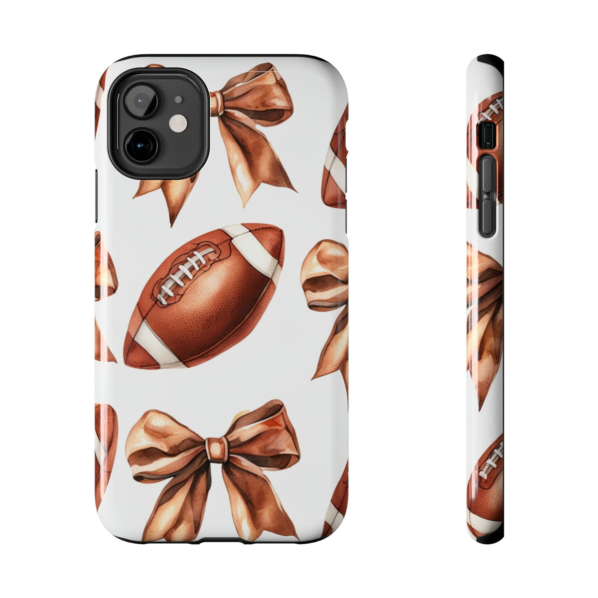 Tough Phone Case – Football & Bow Pattern