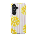 Lemon Slices Tough Case — Cute Pink Stripe Phone Cover