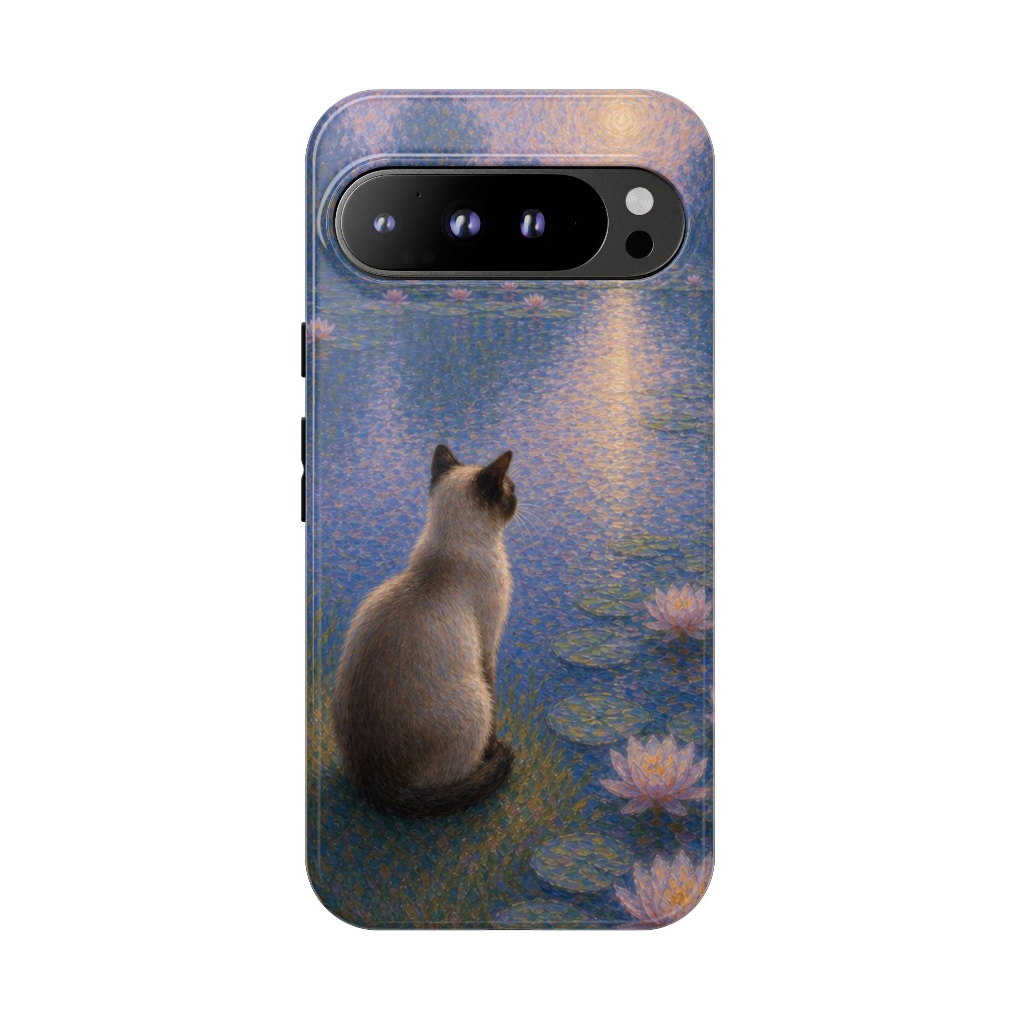 Cat Moonlight Phone Case — Serene Siamese by Lily Pond