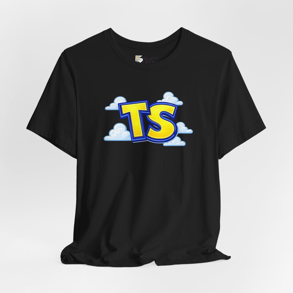 TS Cloud Logo T-Shirt — Playful Retro Graphic Tee