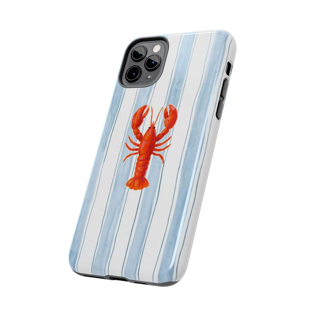 Lobster Stripe Tough Phone Case — Coastal Nautical Protective Cover