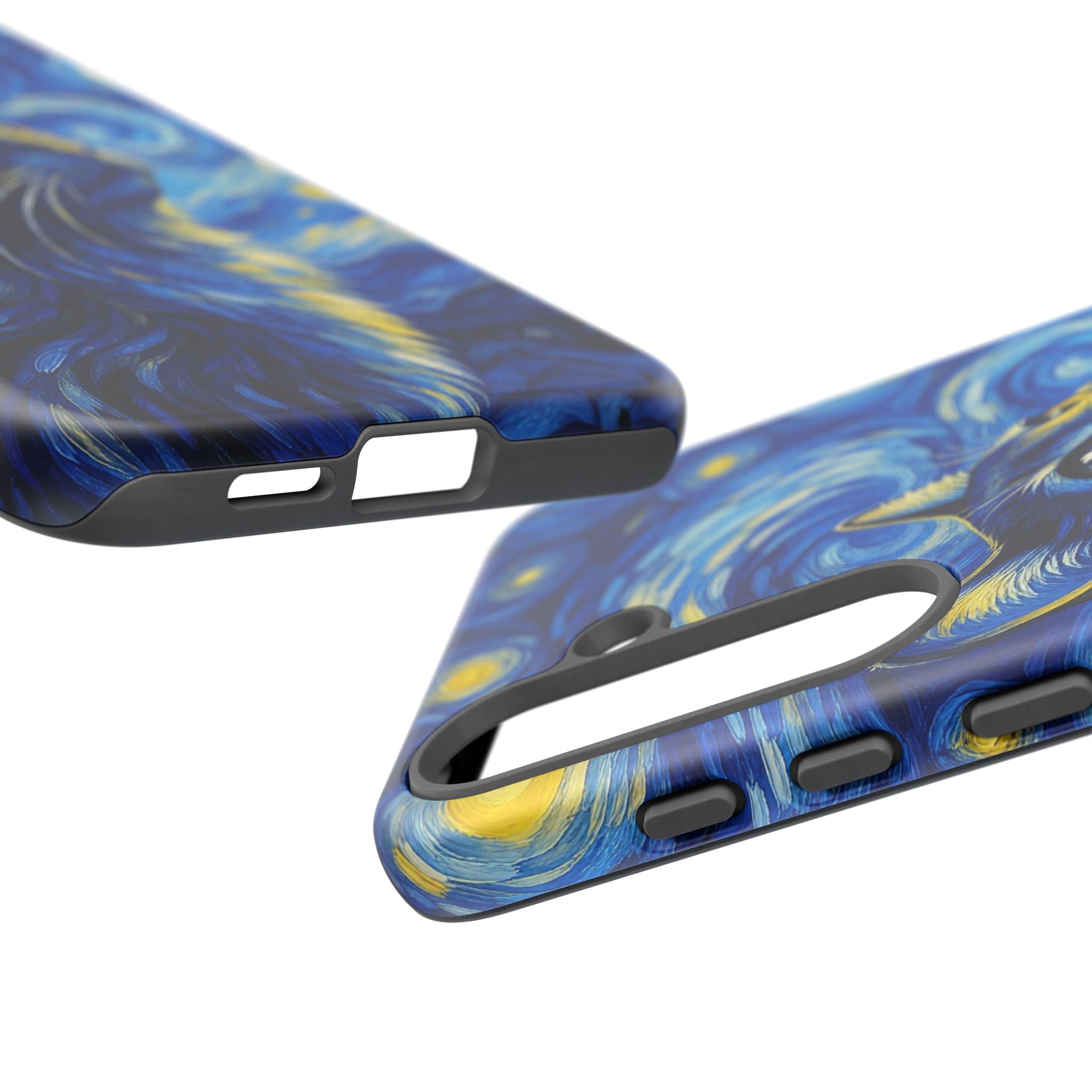 Starry Night Cat Phone Case — Van GoghStyle Blue Galaxy iPhone Cover