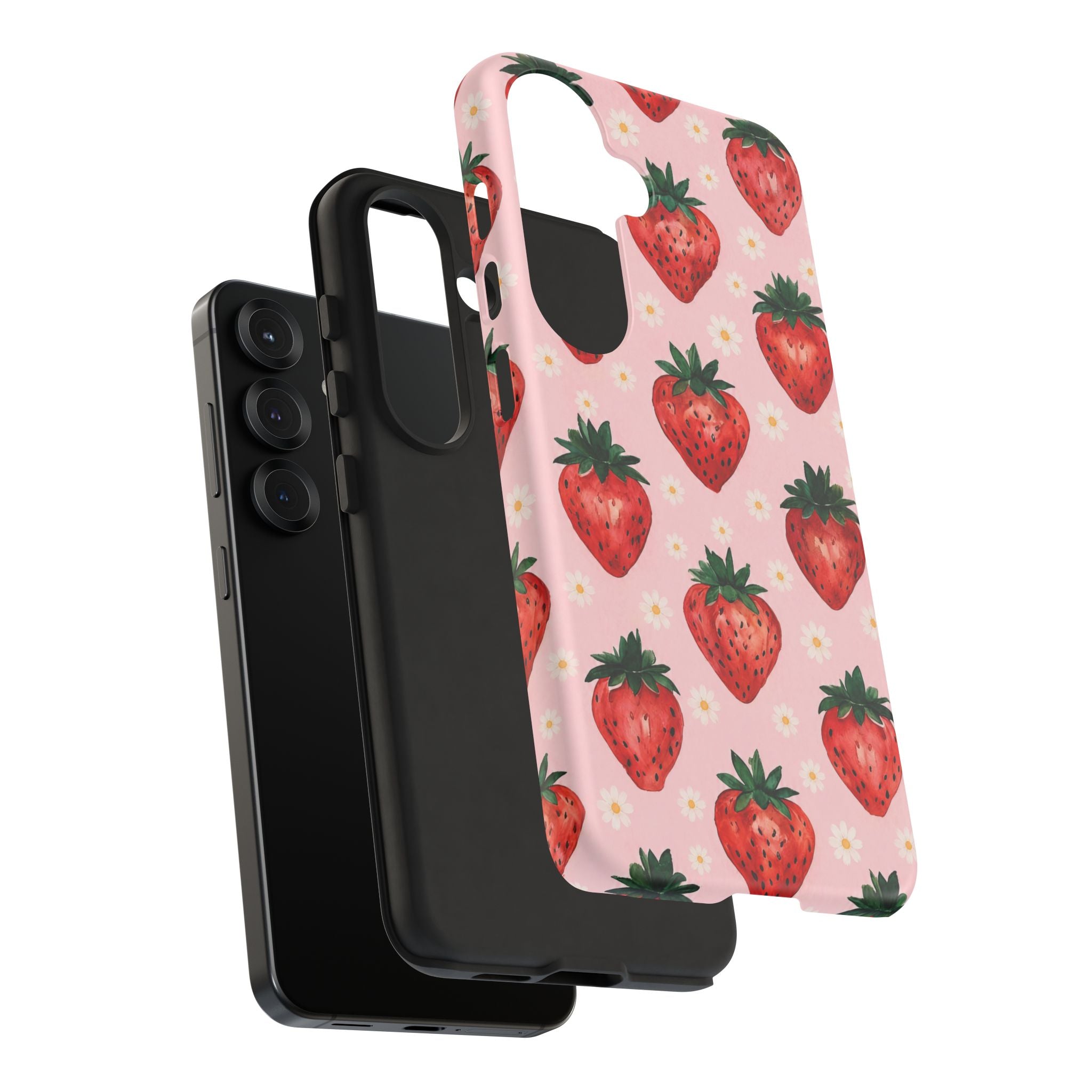 Strawberry Pattern Tough Case — Cute Pink Fruit Phone Case