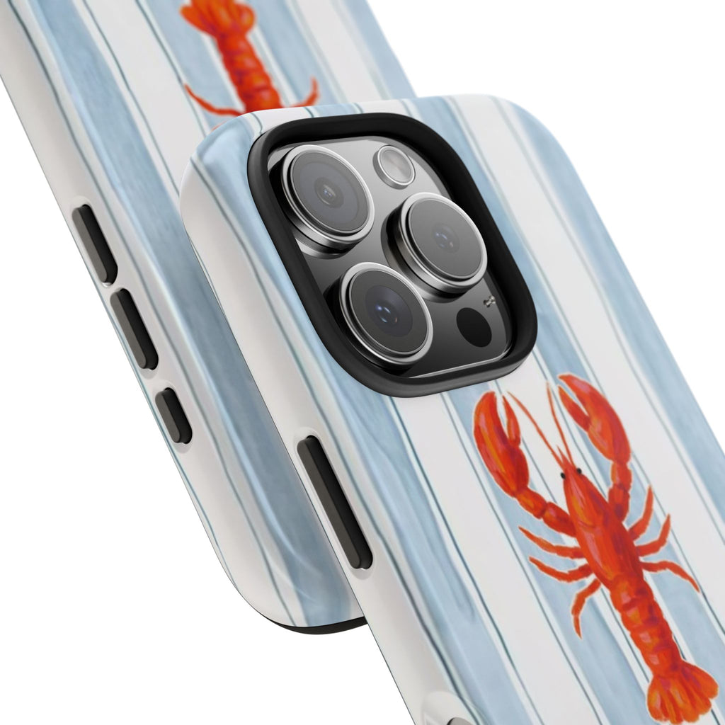 Lobster Stripe Tough Phone Case — Coastal Nautical Protective Cover