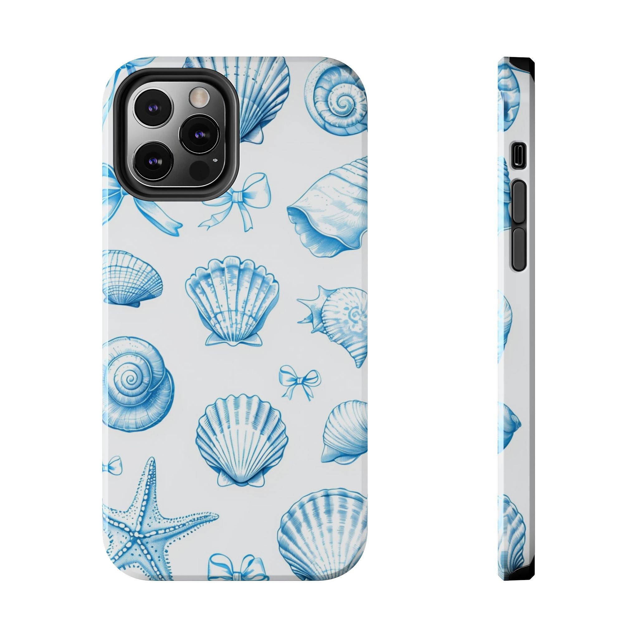 Seashell Blue Tough Phone Case – Coastal Shell Pattern Protective Cover