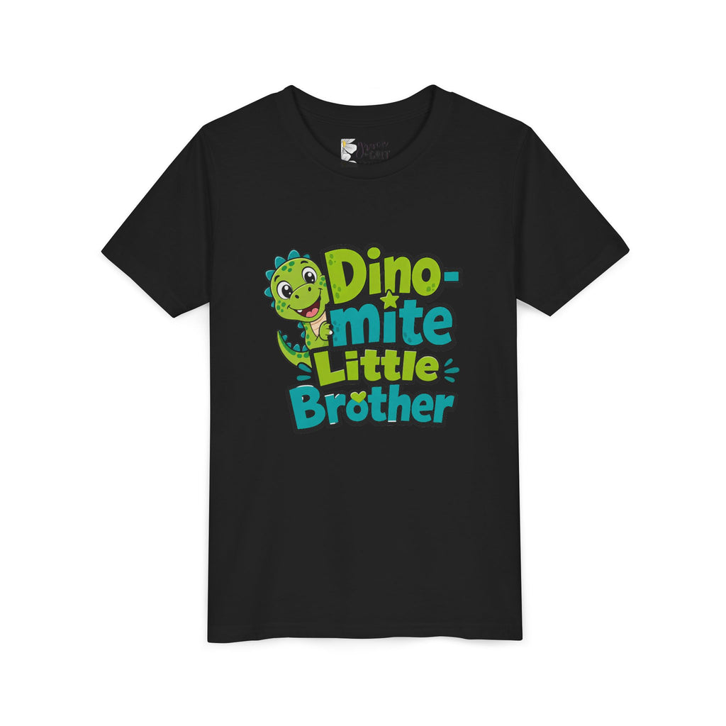 Youth T‑Shirt — 'Dino-mite Little Brother' Cute Dino Graphic Tee