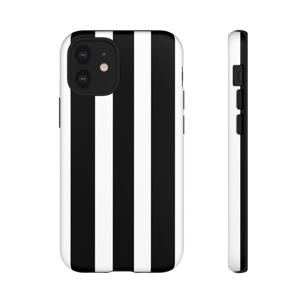 Black & White Vertical Stripe Phone Case — Tough Protective iPhone Cover