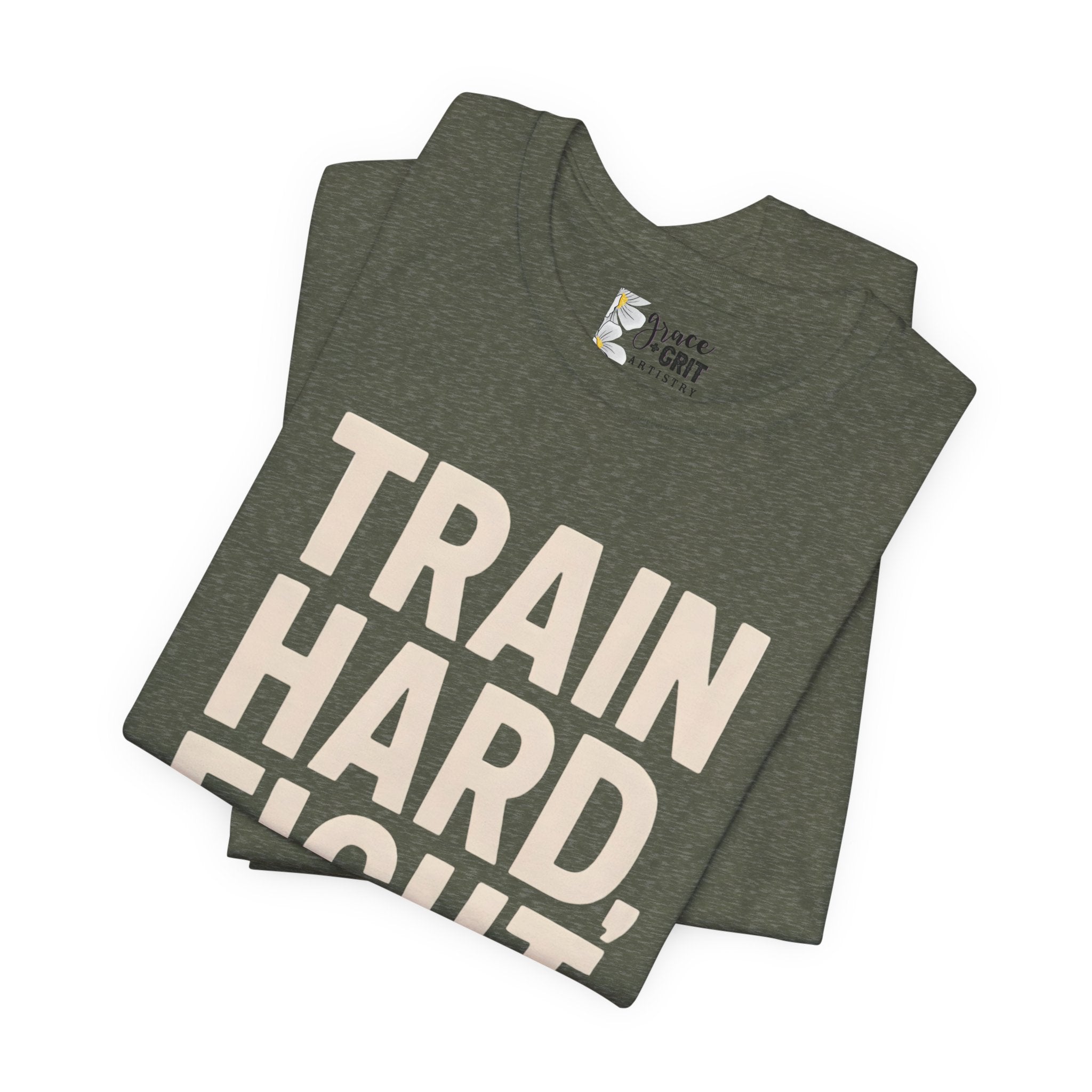 Train Hard Fight Easy Tee | Motivational Gym Workout Shirt