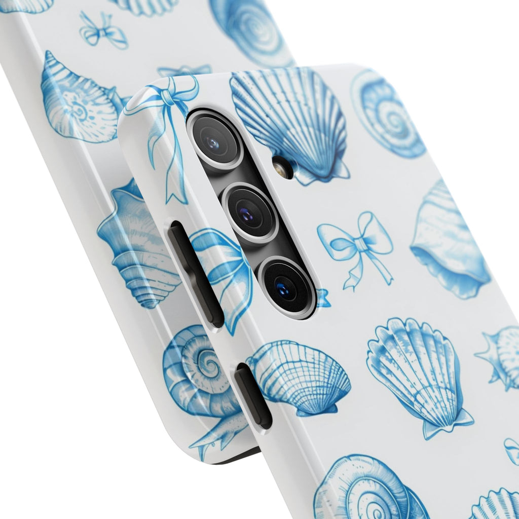Seashell Blue Tough Phone Case – Coastal Shell Pattern Protective Cover