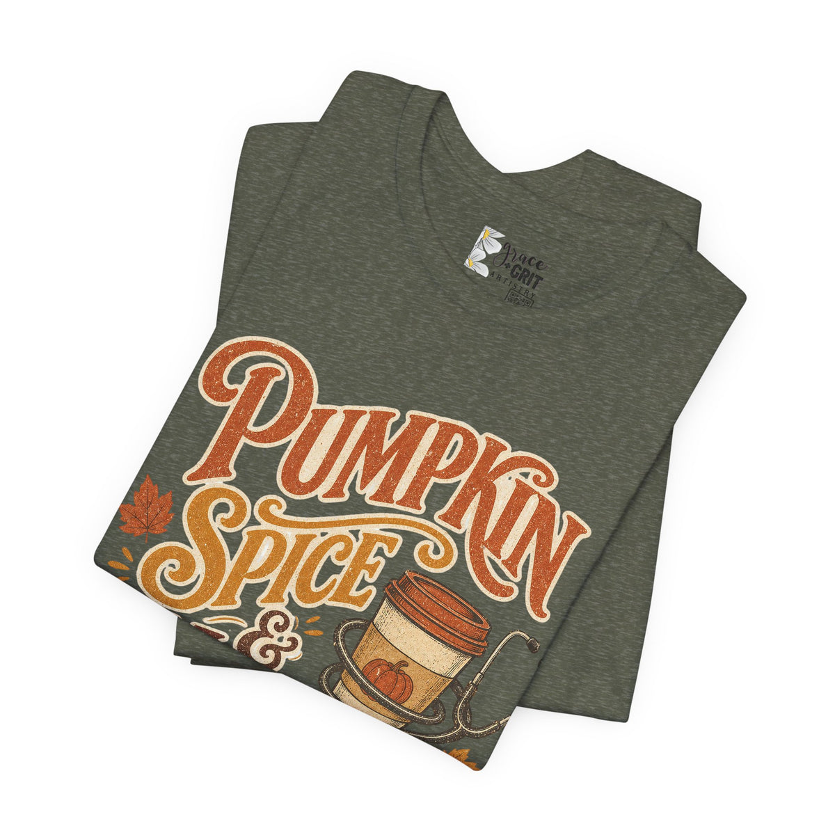 Pumpkin Spice & Vines Tee — Fall Graphic Shirt for Wine Lovers