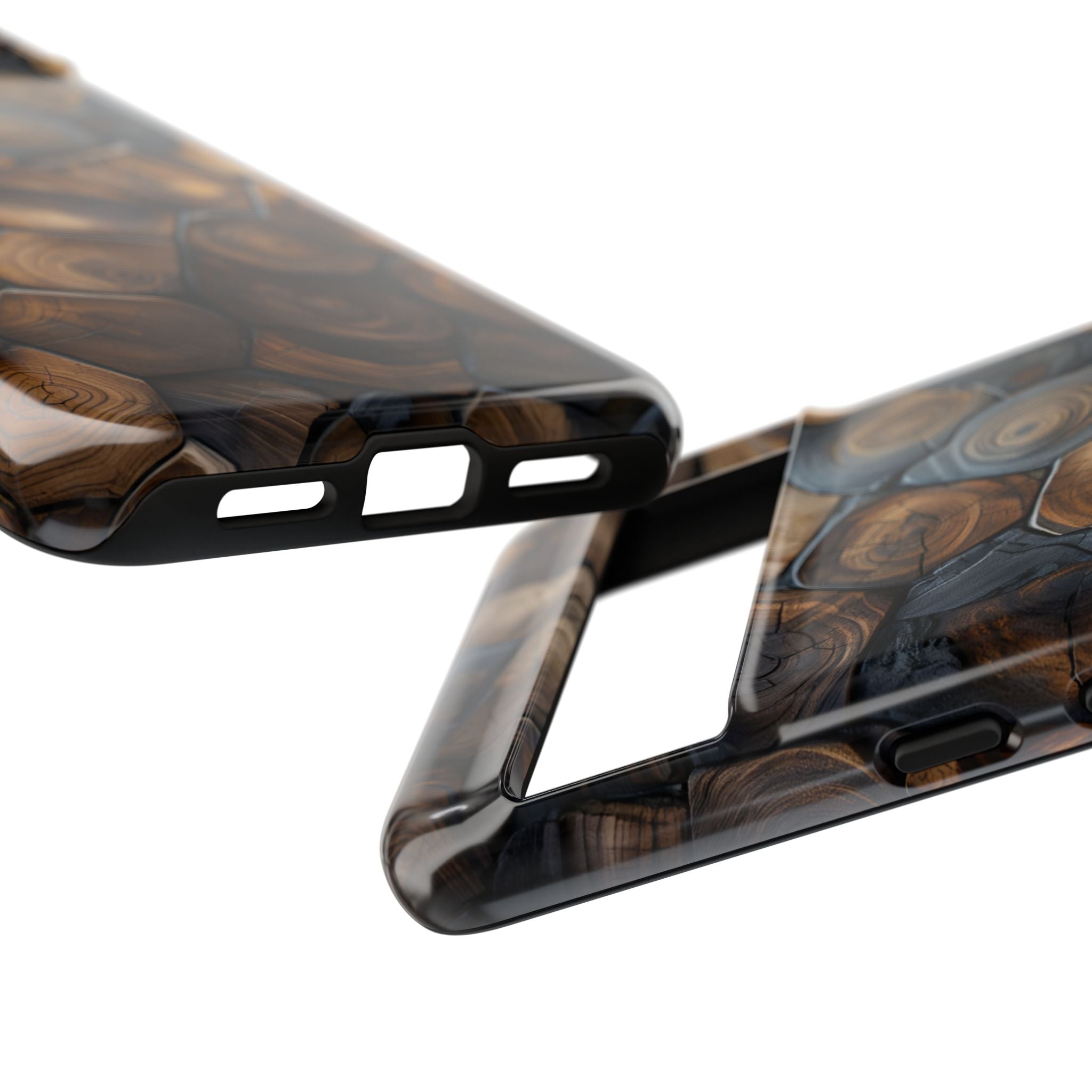 Wood Grain Hex Phone Case — Rustic Geometric iPhone Protection