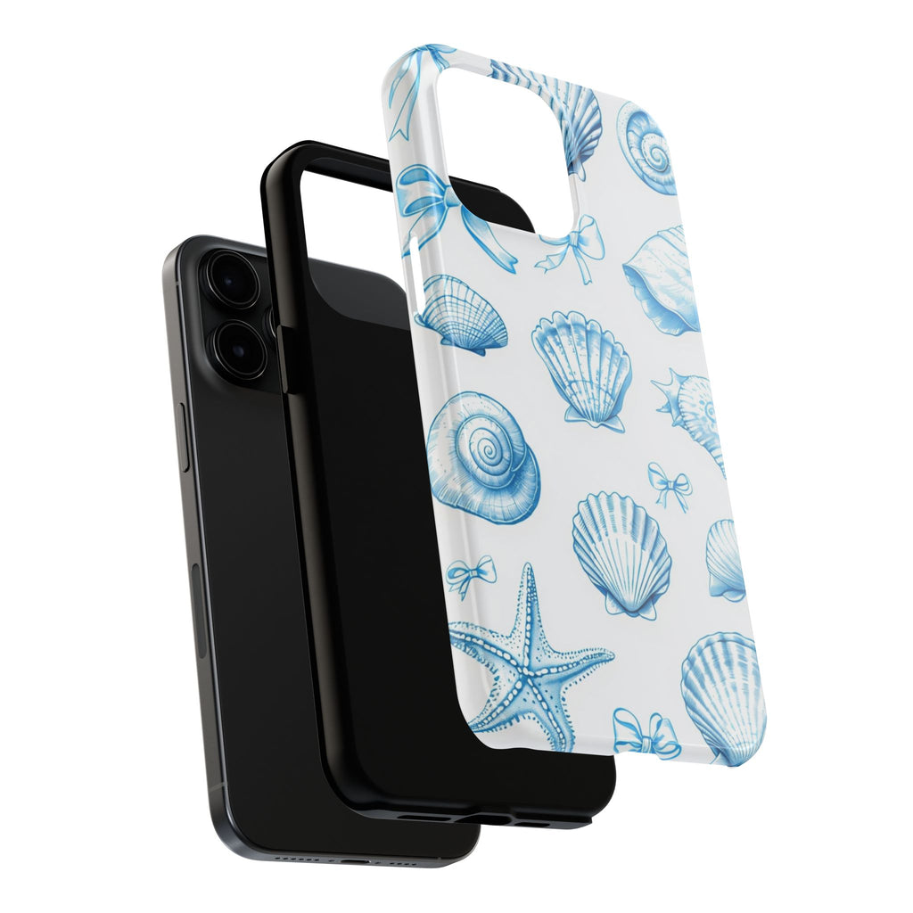 Seashell Blue Tough Phone Case – Coastal Shell Pattern Protective Cover