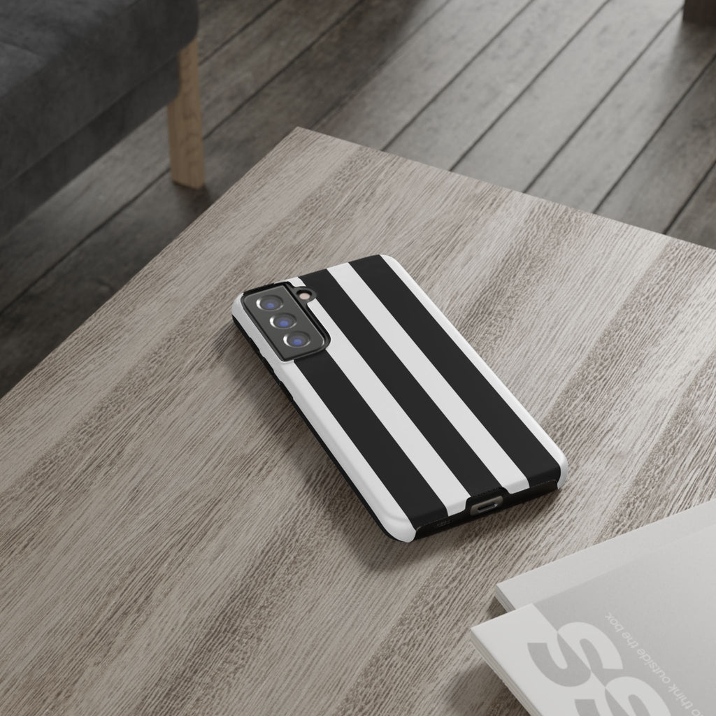 Black & White Vertical Stripe Phone Case — Tough Protective iPhone Cover