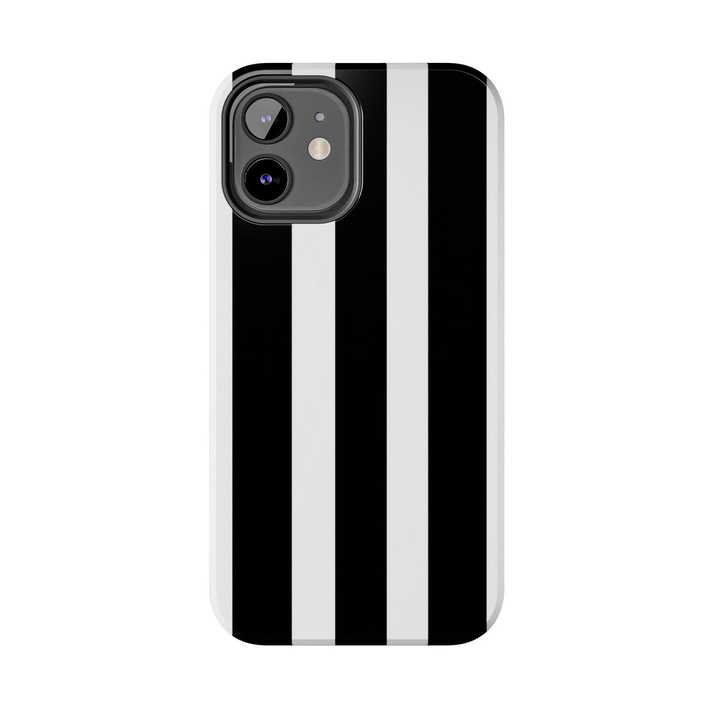 Black & White Bold Stripe Phone Case — Tough Protective Cover