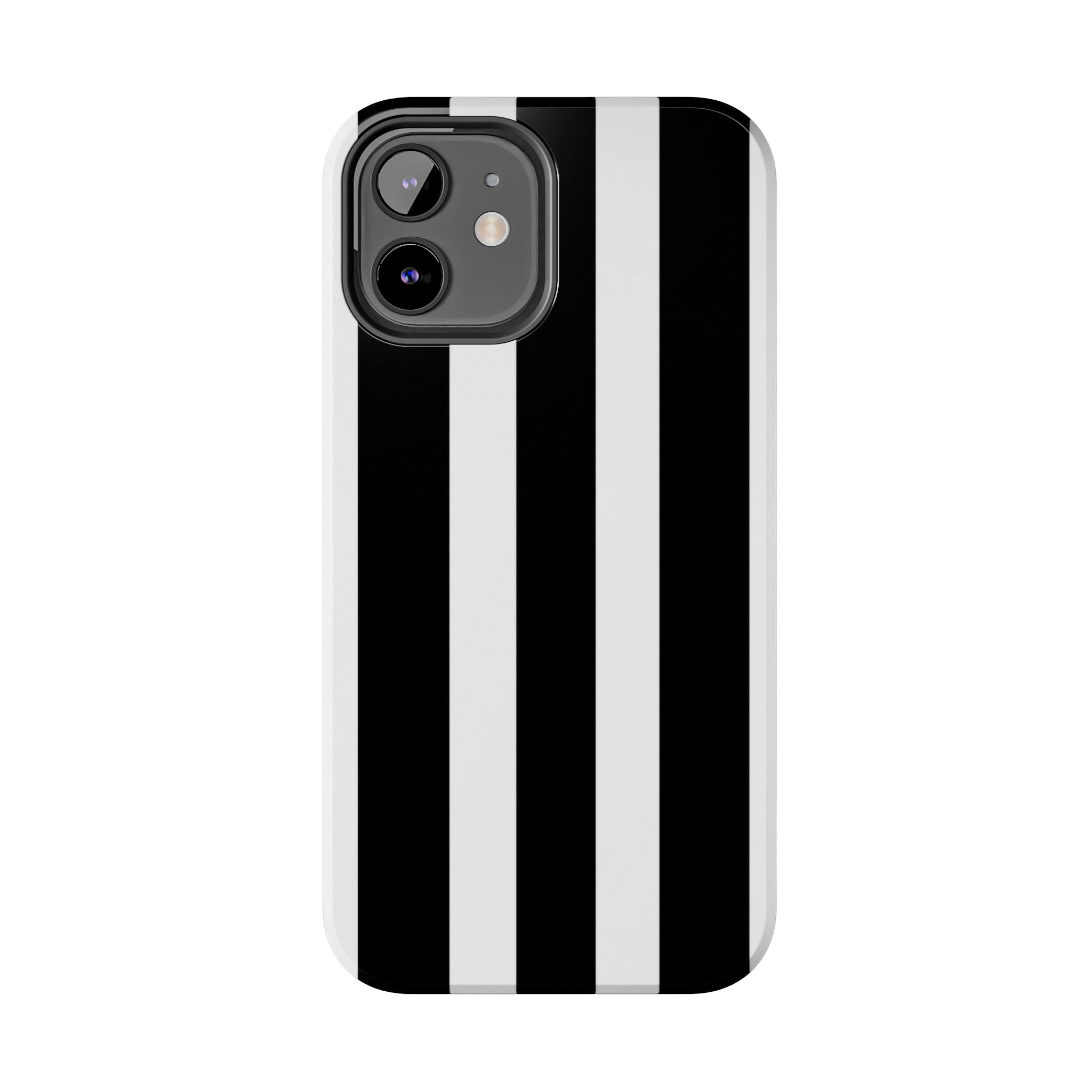 Black & White Bold Stripe Phone Case — Tough Protective Cover