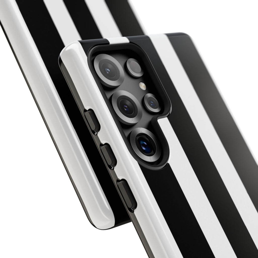 Black & White Vertical Stripe Phone Case — Tough Protective iPhone Cover