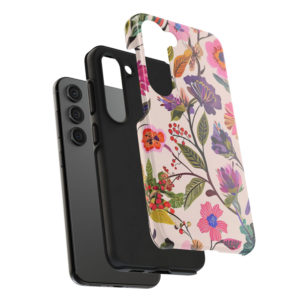 Floral Tough Phone Case – Colorful Botanical Flower Design