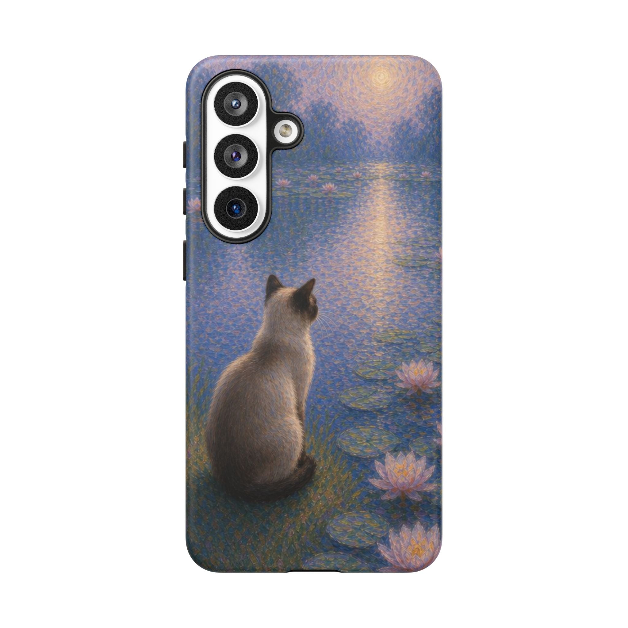Cat Moonlight Phone Case — Serene Siamese by Lily Pond