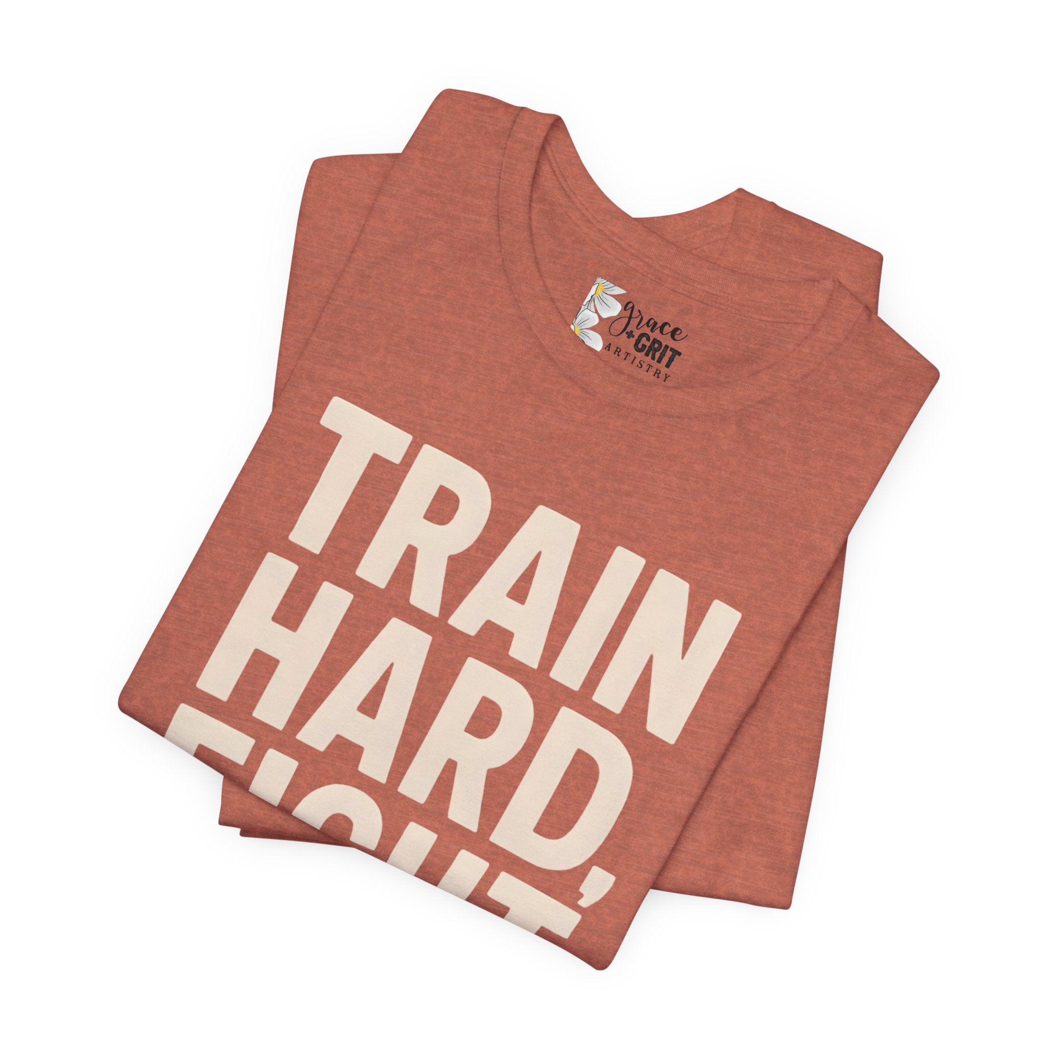 Train Hard Fight Easy Tee | Motivational Gym Workout Shirt
